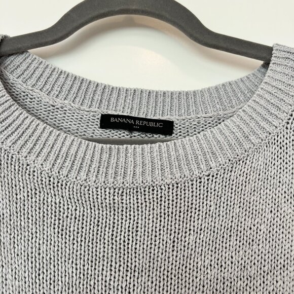 Banana Republic Crew Neck Cotton Blend Sweater Gray Women's Size M - Picture 3 of 5